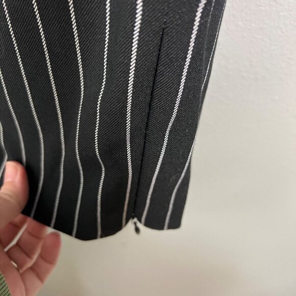 Collusion Pinstripe Wide Leg Crop‎ Pant Cargo Pocket Black White Streetwear 10 - Picture 9 of 11